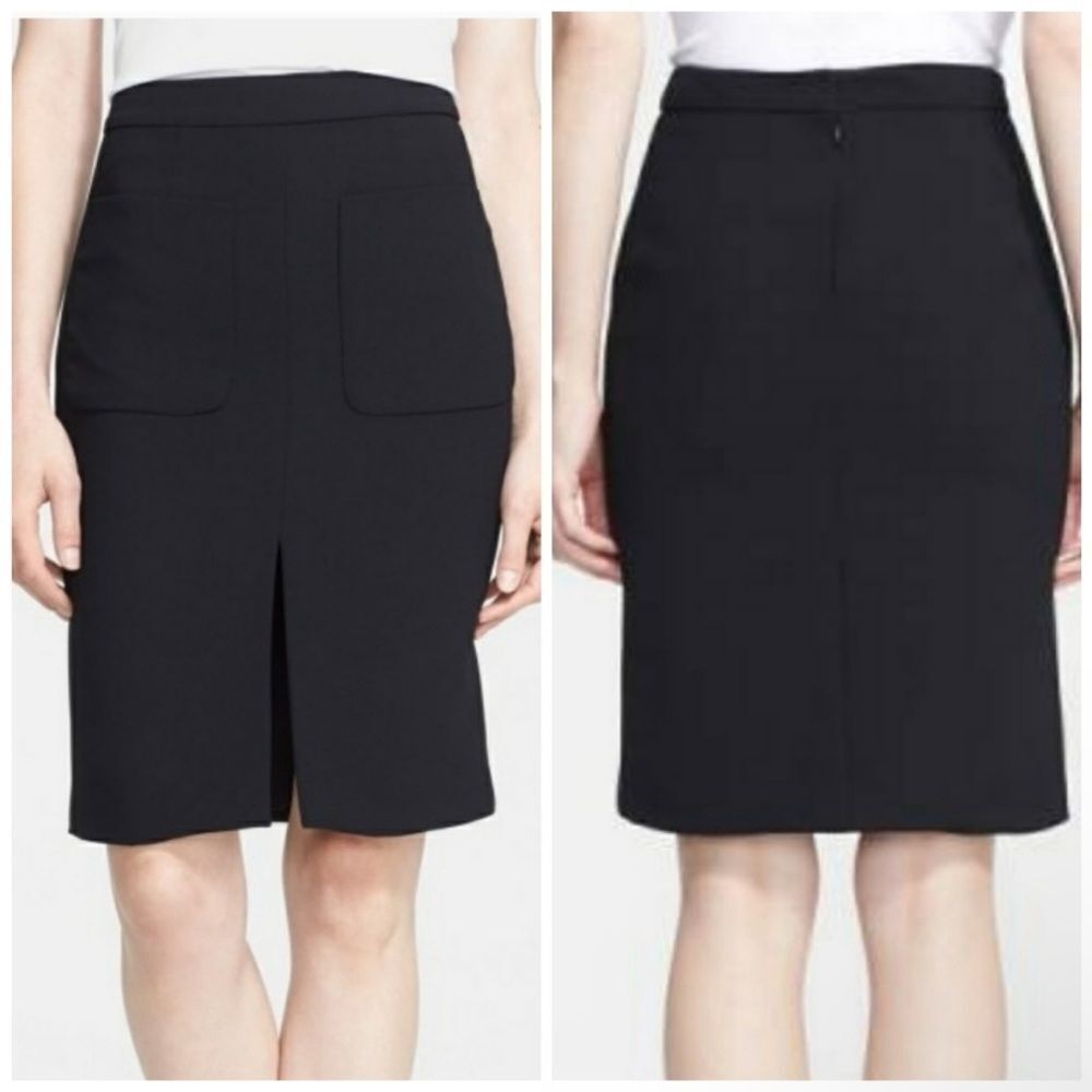 L’AGENCE | Black Front Slit Double Pocket Pencil Skirt Women’s Size 4